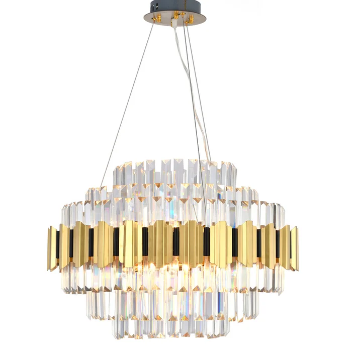 Design Living 18-Light 24-In Gold Stianless Steel Chandelier With Clear Crystals