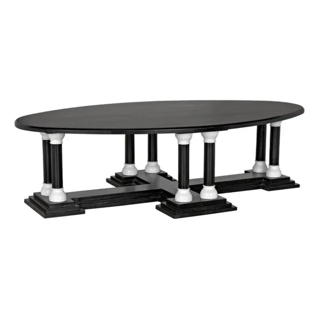 Desoto Coffee Table, Hand Rubbed Black and Solid White