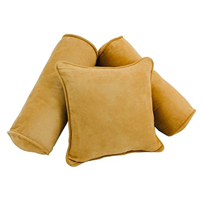 Double – Corded Solid Microsuede Throw Pillows – Set of 3 – Blazing Needles