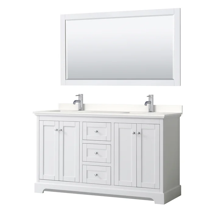 Double Vanity Set 60 Inch Quartz Countertop Sinks