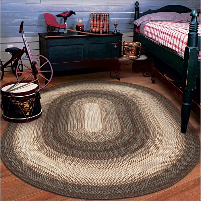 Driftwood Brown Ultra Durable Braided Oval Rugs