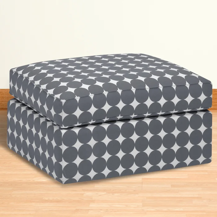 DwellStudio Standard Ottoman in Dotscape Charcoal
