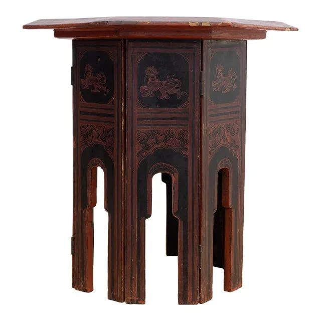 Early 20th Century Hand Painted Lacquered Tea Table