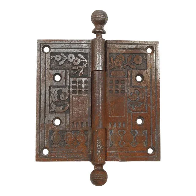 Early 20th Century Steel Ball Finial Butt Door Antique Hinge
