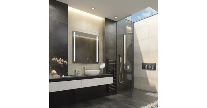 Electric Mirror Fusion with Ava 36″ W x 36″ H Rectangular Frameless Bathroom Wall Mirror with Light
