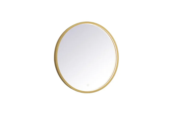 Elegant Furniture & Lighting – Pier 24 inch LED mirror with adjustable color temperature 3000K/4200K/6400K in brass – MRE6024BR