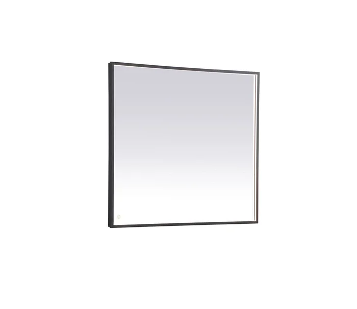 Elegant Furniture & Lighting – Pier 36×40 inch LED mirror with adjustable color temperature 3000K/4200K/6400K in black – MRE63640BK
