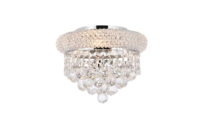 Elegant Furniture & Lighting – Primo 3 light Chrome Flush Mount Clear Royal Cut Crystal – V1800F10C/RC