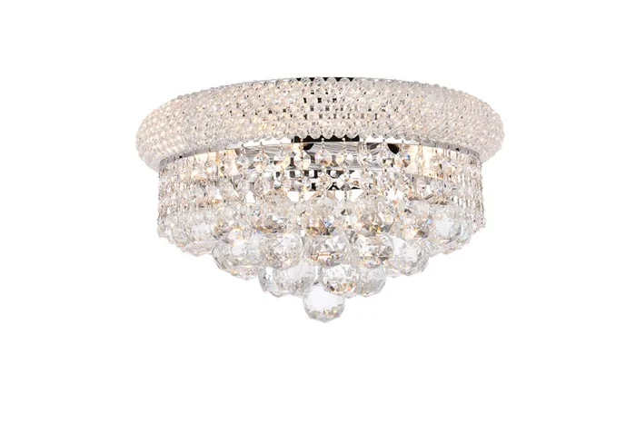 Elegant Furniture & Lighting – Primo 6 light Chrome Flush Mount Clear Royal Cut Crystal – V1800F14C/RC