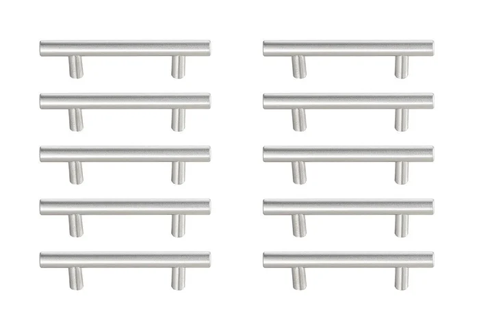 Elegant Furniture & Lighting – Quinn 3in Center to Center Brushed Nickel Bar Pull Multipack (set of 10) – PL400-3-NK-10PK