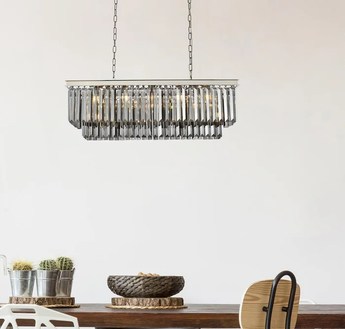 Elegant Furniture & Lighting – Sydney 12 light polished nickel Chandelier Silver Shade (Grey) Royal Cut Crystal – 1232D40PN-SS/RC