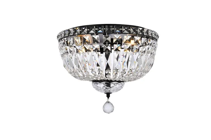 Elegant Furniture & Lighting – Tranquil 14 inch black flush mount – V2528F14BK/RC