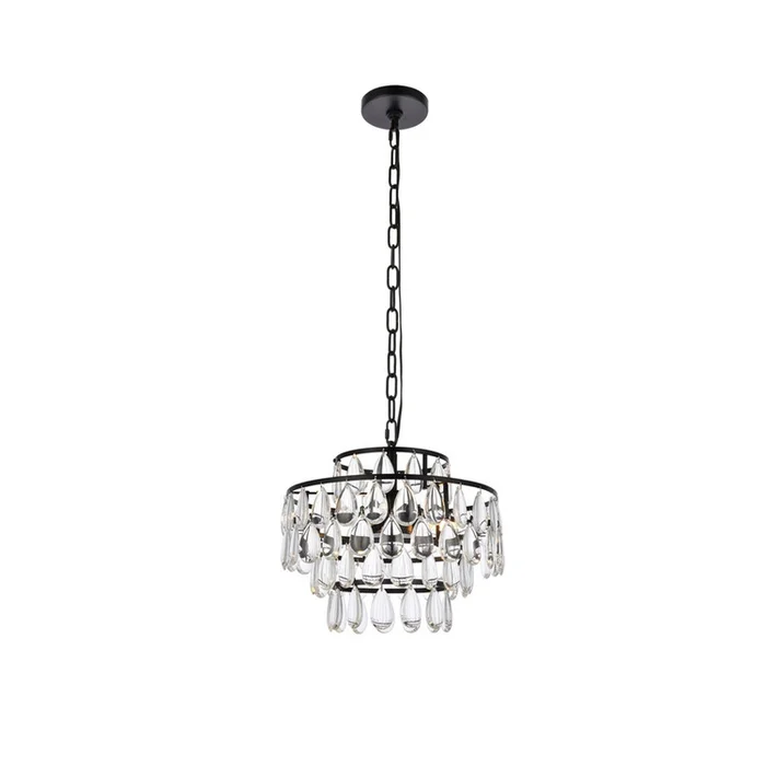 Elegant Lighting Mila 14 inch pendant in black