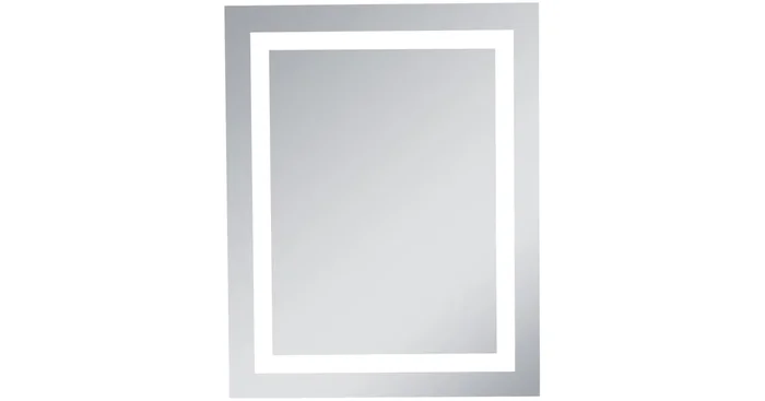 Elegant Lighting Nova 24″ W x 30″ H Modern Rectangular Steel Frameless Bathroom Wall Mirror with LED Lighting