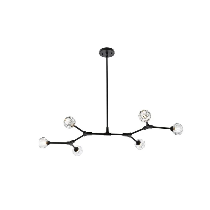 Elegant Lighting Zayne 6 Light Pendant in Black