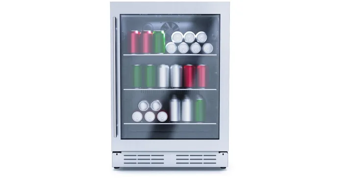 Elica Riserva 24 Inch Wide 120 Can Capacity Beverage Cooler with Eco Mode and Concealed Hinges