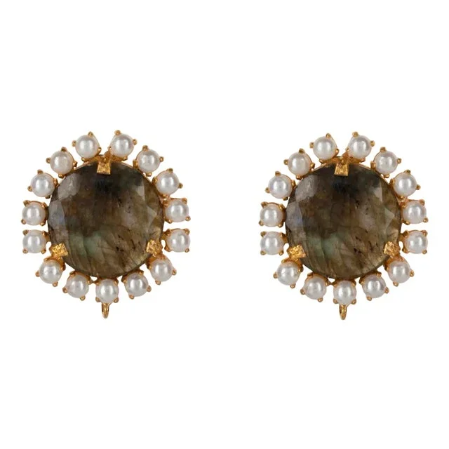 Ellis Studs (Grey) (Pierced French Clip)