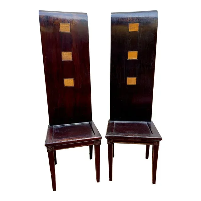 Elmwood Asian High Back Chairs – Set of 2