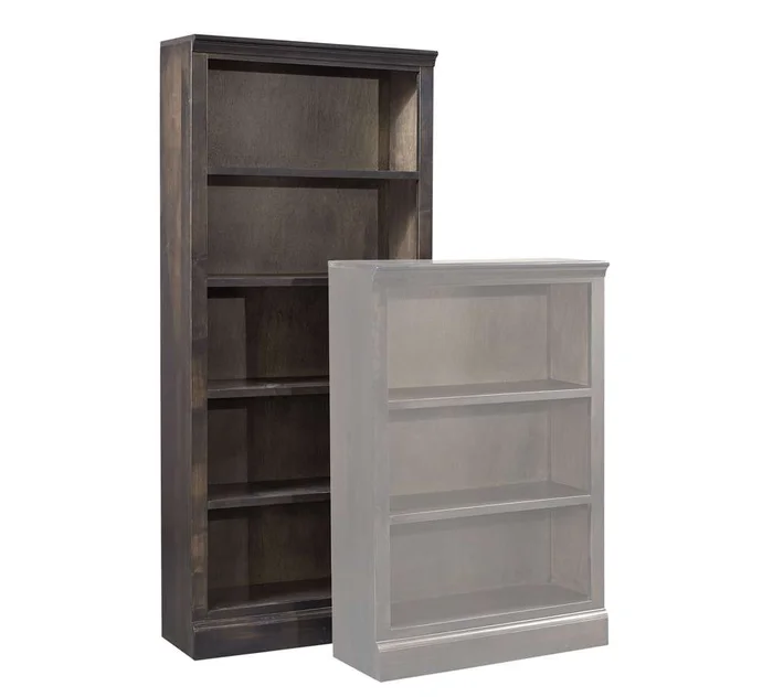 Emery Park – Churchill 72in Bookcase w/ 4 fixed shelves in Ghost Black Finish – DR3472-GHT