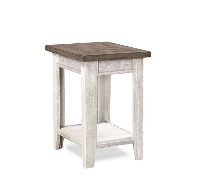 Emery Park – Eastport Chairside Table in Drifted White Finish – WME913-DWT