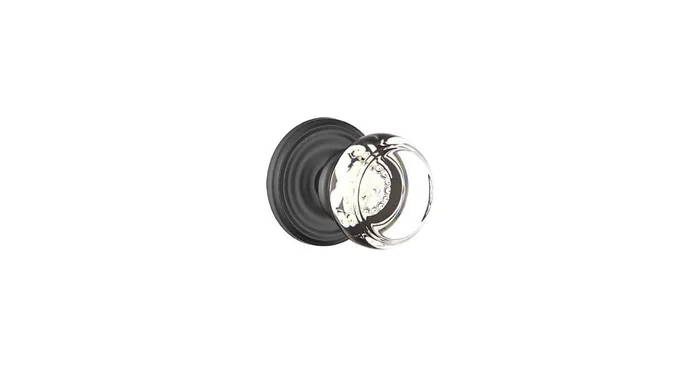 Emtek Georgetown Crystal Privacy Knobset with Brass Rosette
