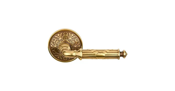 Emtek Ribbon and Reed Designer Brass Passage Leverset