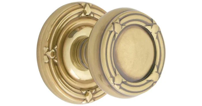 Emtek Ribbon and Reed Knob Designer Brass Passage Knobset