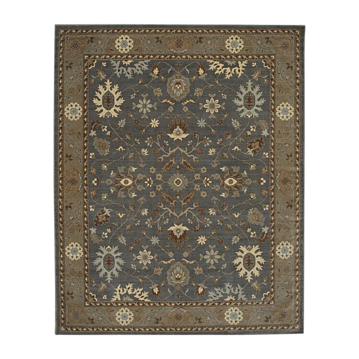 EORC Dk.Gray Hand Crafted Wool Traditional Oushak Rug, 7’10 x 9’10