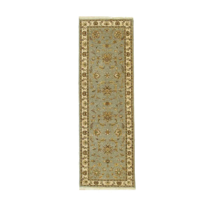 EORC Gray Hand Knotted Wool Traditional Agra Rug, 2′ 7 x 7’11