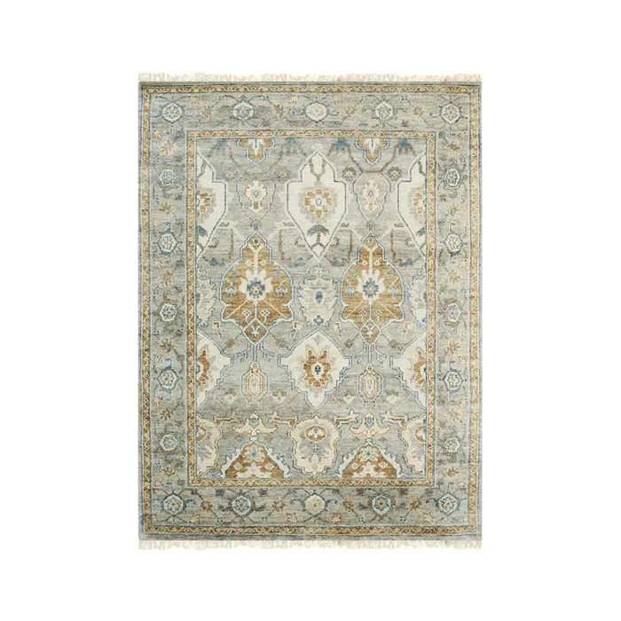 EORC Green Hand Knotted Wool Classic Oushak Rug, 10′ x 14′