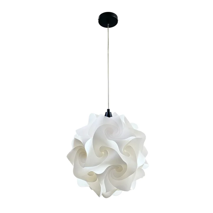 EQLight Hado 1-Light White Globe Modern Pendant, Extra Large, Black