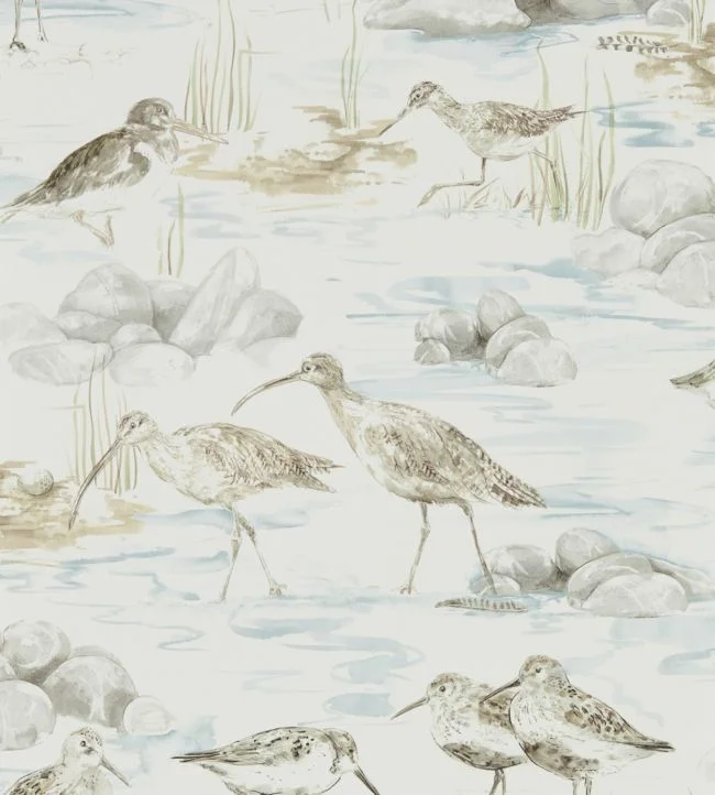 Estuary Birds Wallpaper – Blue/Grey – DEBB216492 – Sanderson