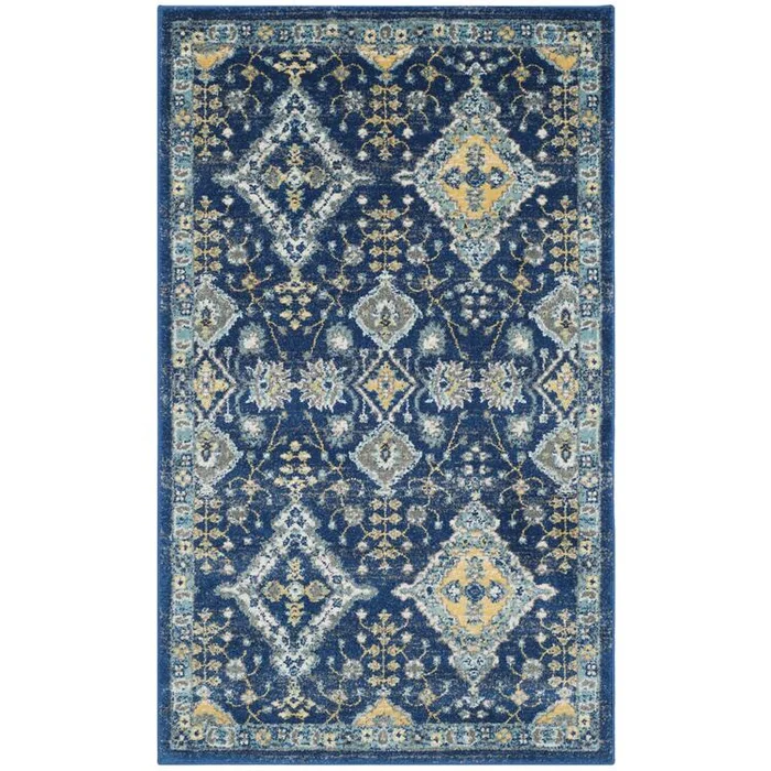Evoke Dark Grey/Yellow Large Rectangle Rug