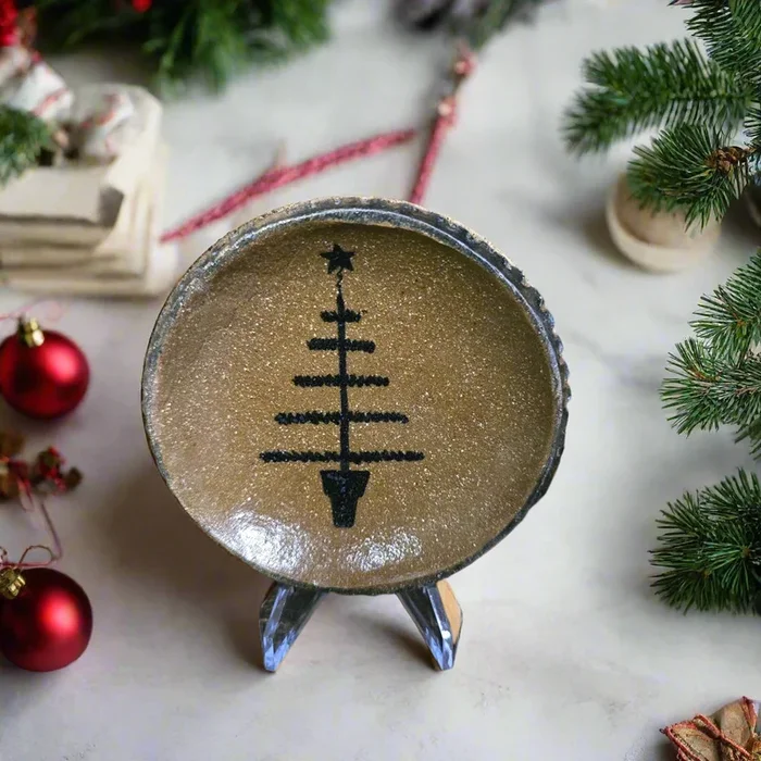 Feather Tree Mini Stoneware Plate