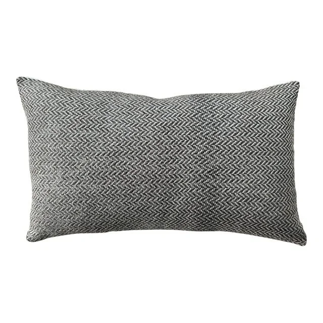 FirmaMenta Italian Herringbone and Velvet Lumbar Pillow