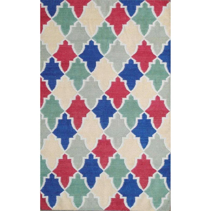 Flat Weave Wool Area Rug Blue/Multi Small Rectangle 3×5′ – Safavieh