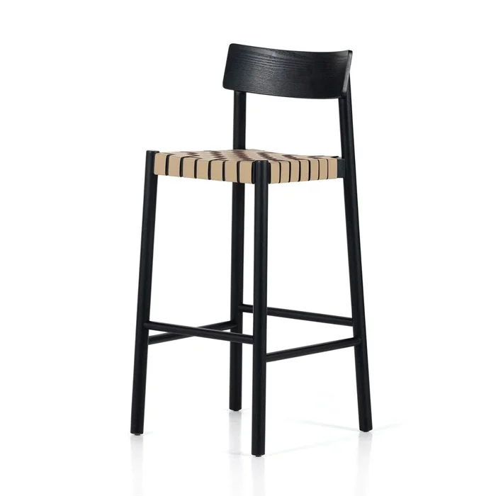 Four Hands – Allston – Heisler Bar Stool – Almond Leather Blend – 229166-001