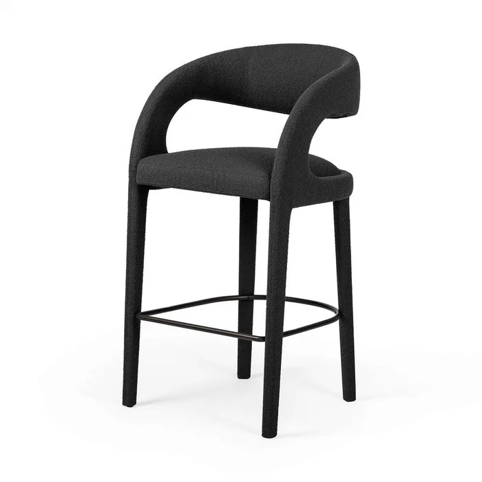 Four Hands – Hawkins Bar Stool – FIQA Boucle Charcoal – 230067-040
