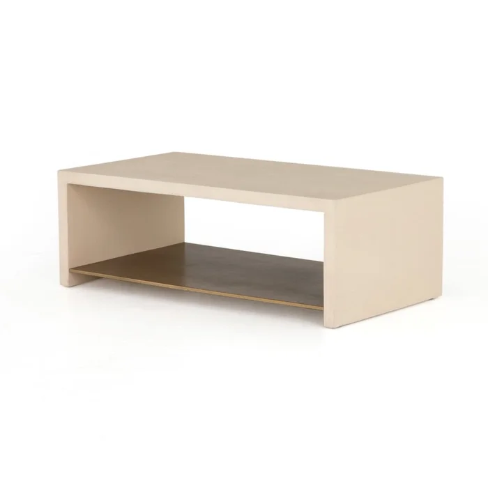Four Hands – Hugo Coffee Table – Parchment White – VEVR-001B