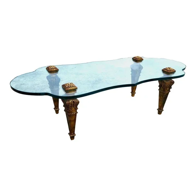 Francisco Hurtado Style Glass Coffee Cocktail Table