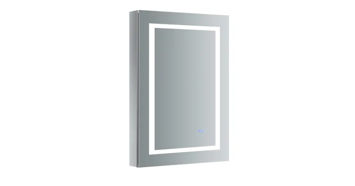 Fresca Spazio 24″ x 36″ Lighted Frameless Medicine Cabinet with 4 Shelves and Defogger – Left Swing Door
