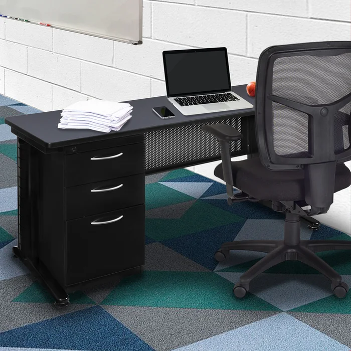 Fusion 72″ x 30″ Single Pedestal Desk- Grey