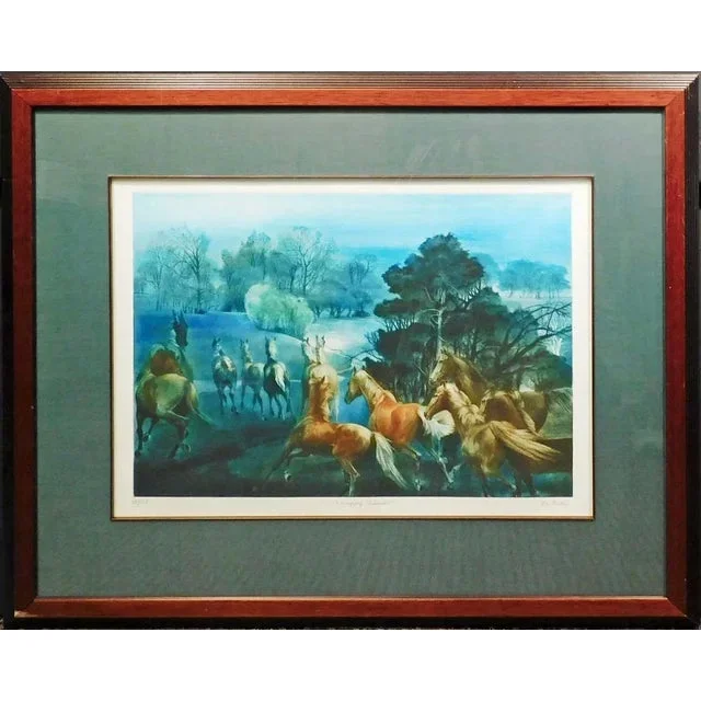 g.h Rothe “Happy Horse” Artwork With Custom Framed Hand Signed # Horse