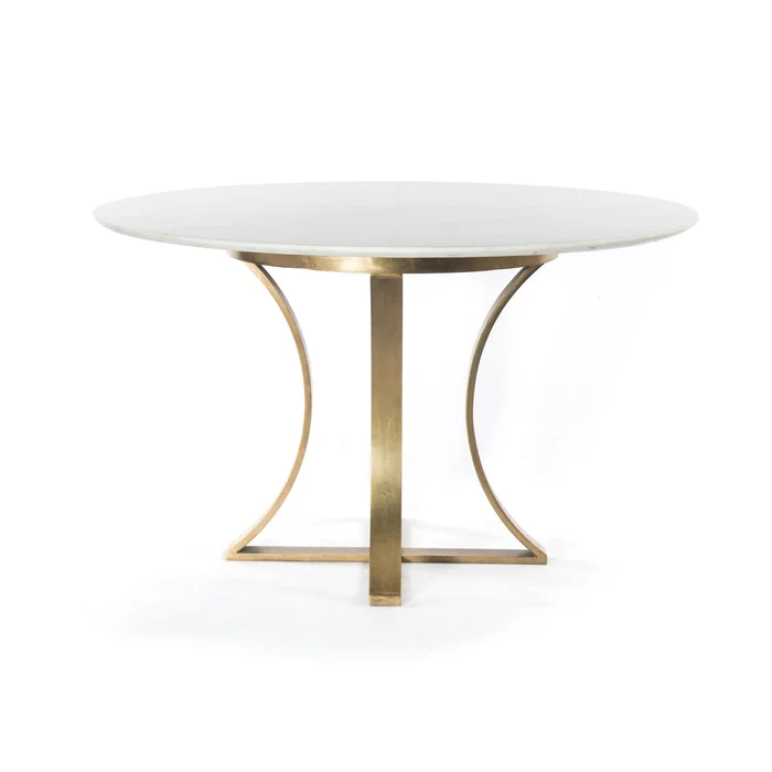 Gage Dining Table – Polished White Marble