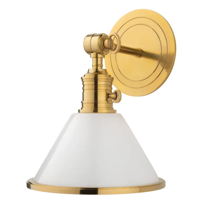 Garden City Wall Sconce Glass Shade, 11″ – Aged Brass
