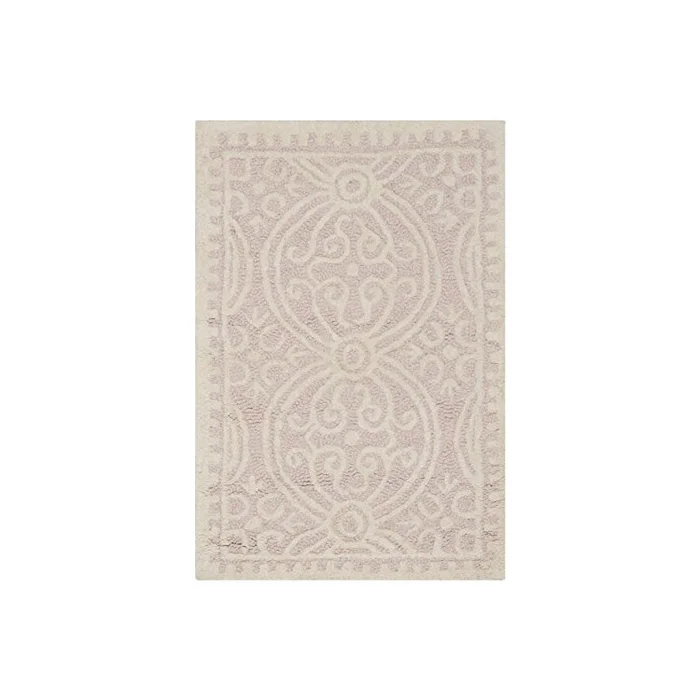 Geometric Moroccan Light Green/Ivory Wool Runner Rug 5’x3′ Rectangle