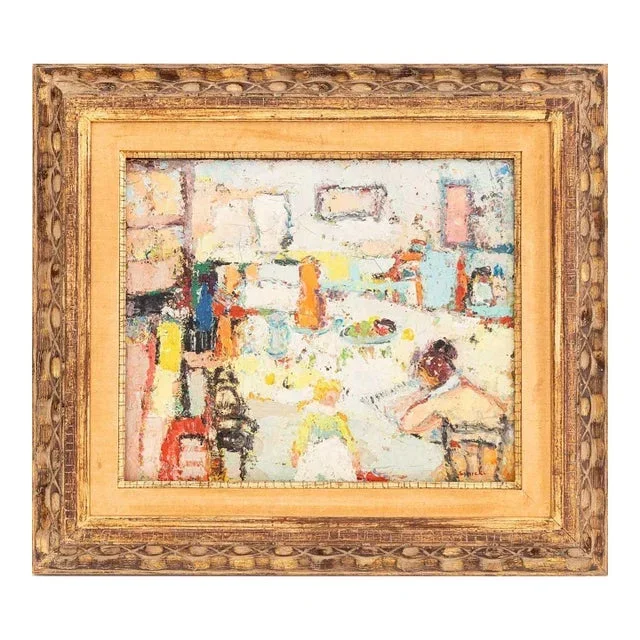 George Rene Sinicki Interior Scene Oil on Canvas