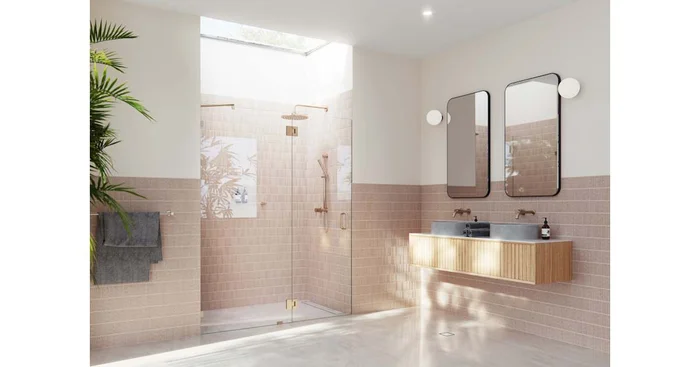 Glass Warehouse Halo 78″ High x 63″ Wide Hinged Frameless Shower Door with Clear Glass