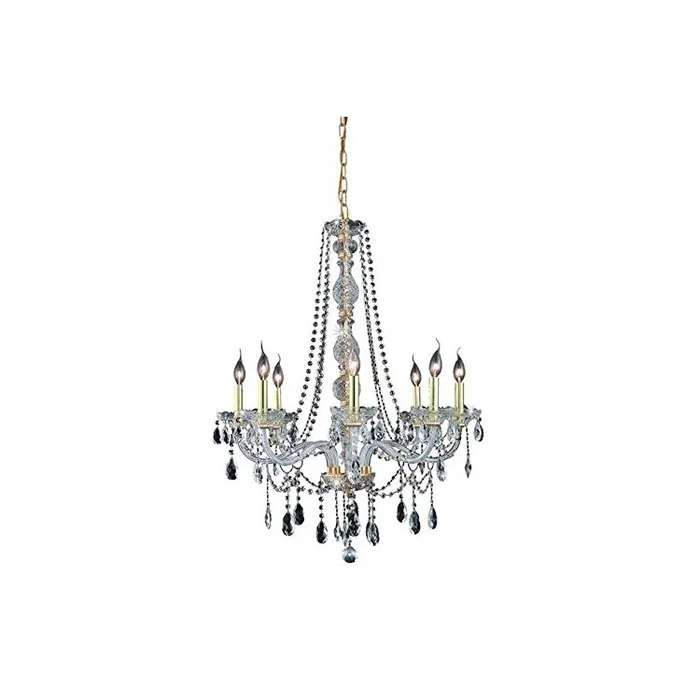 Gold Chandelier Crystal Lighting Fixture 8 Light Verona