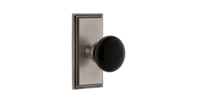 Grandeur Carre Solid Brass Rose Dummy Door Knob Set with Coventry Knob